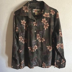 Flower button up shirt